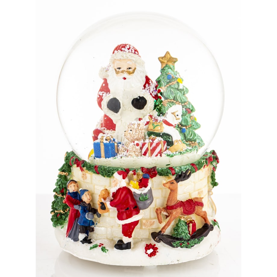 Kula śnieżna z Mikołajem i choinką 14,5x10,5x9,5 cm pozytywka