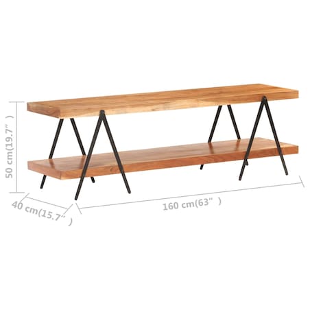 vidaXL Szafka pod TV, 160 x 40 x 50 cm, lite drewno akacjowe