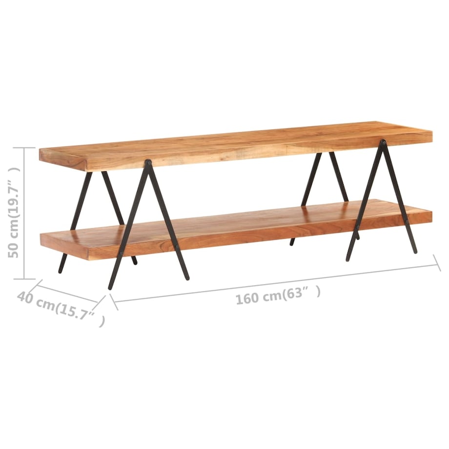 vidaXL Szafka pod TV, 160 x 40 x 50 cm, lite drewno akacjowe