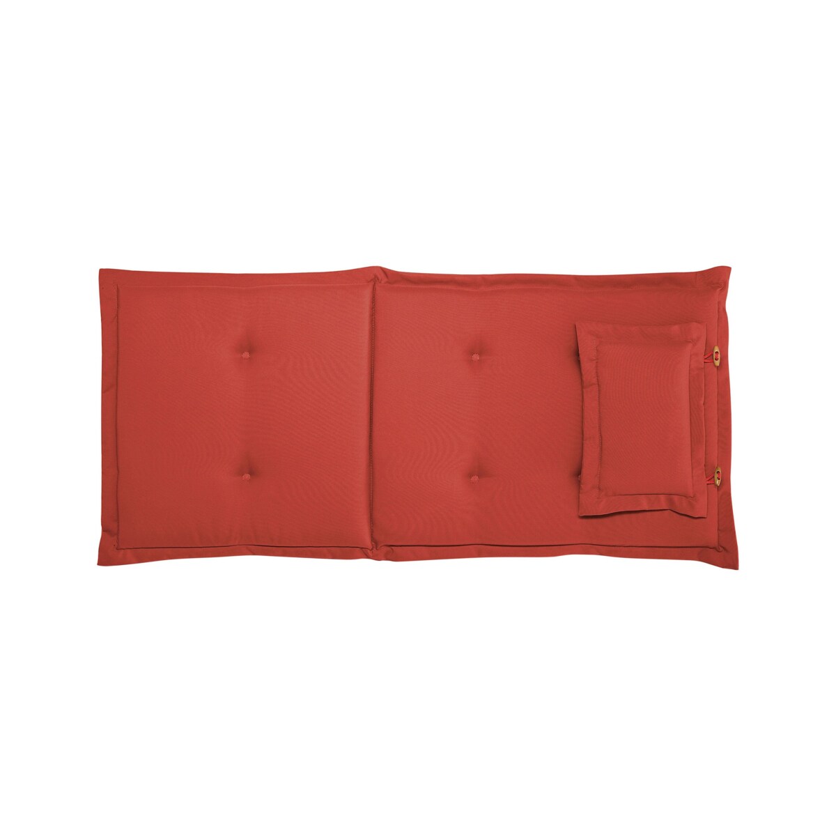 Zestaw 2 krzeseł ogrodowych drewno akacjowe z poduszkami czerwonymi AMANTEA