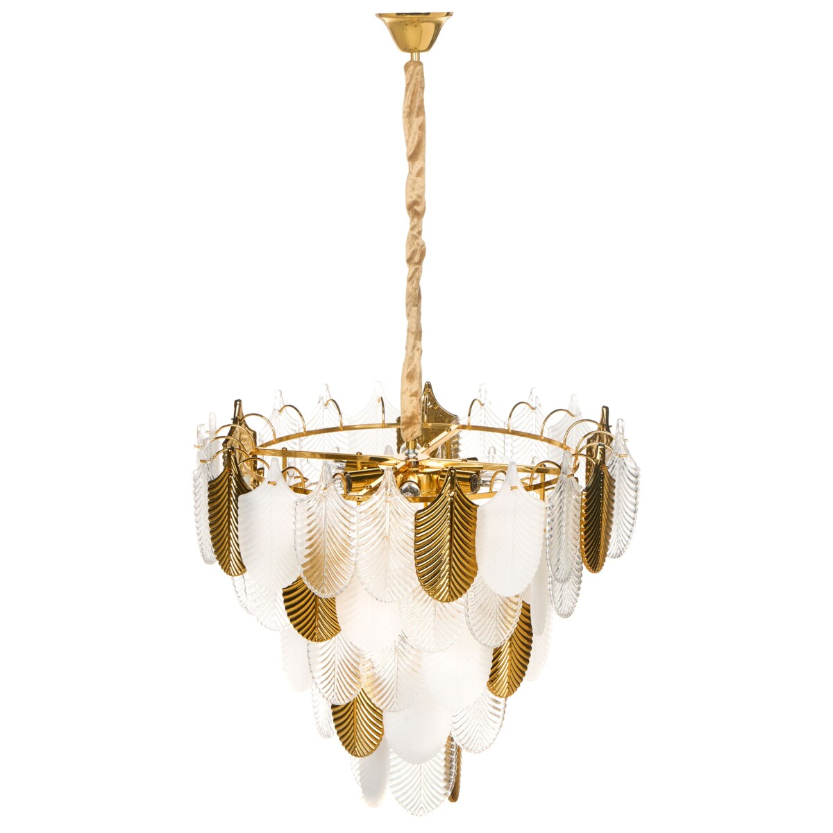 Żyrandol AGUIRRE Szkło Mosiężny