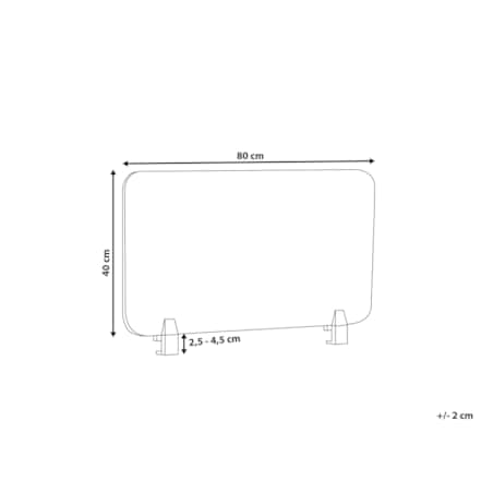 Przegroda biurkowa 80 x 40 cm Różne rozmiary