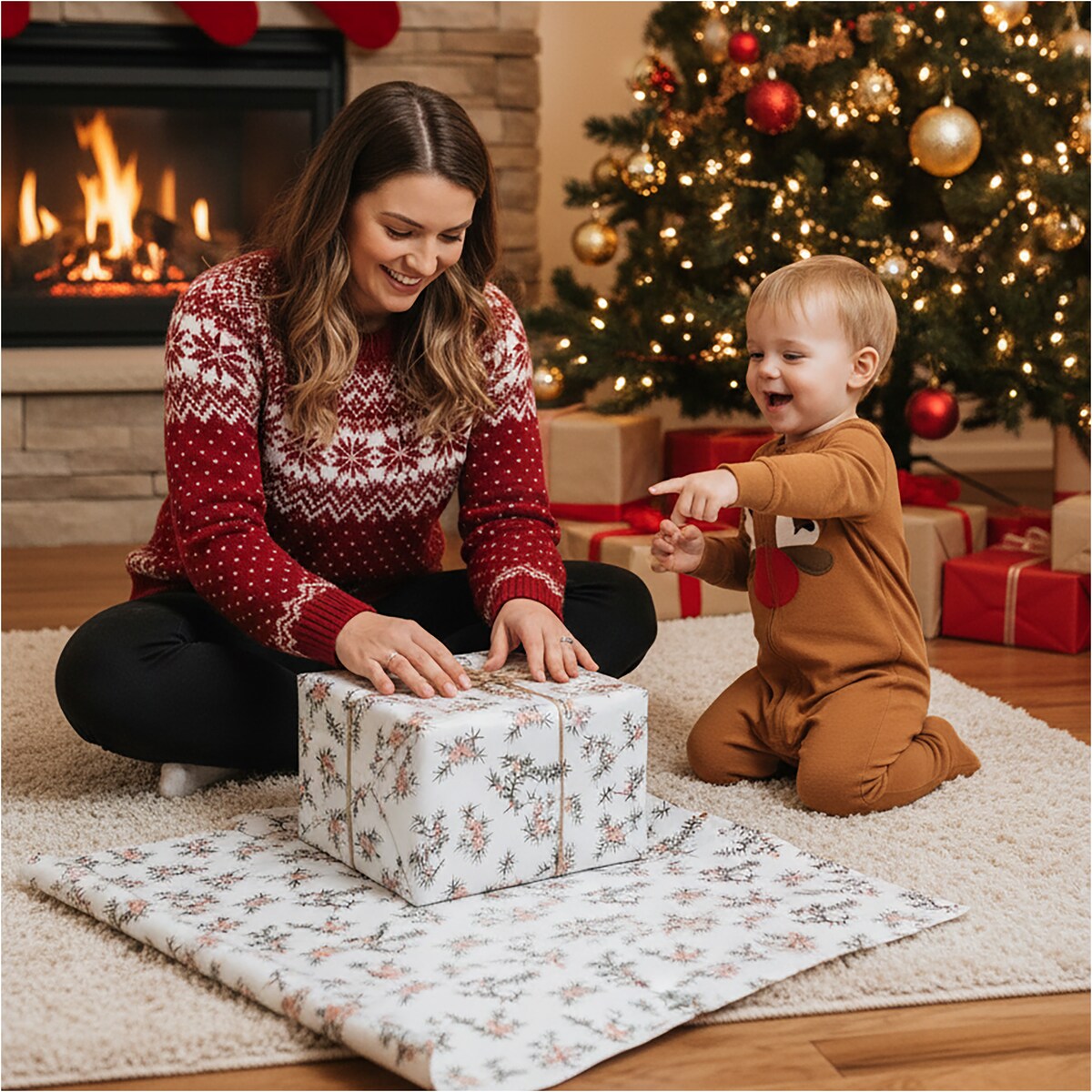 Papier Prezentowy Do Pakowania Prezentów 25 m MEGAROLKA Świąteczny Do Paczek Boże Narodzenie Ozdobny