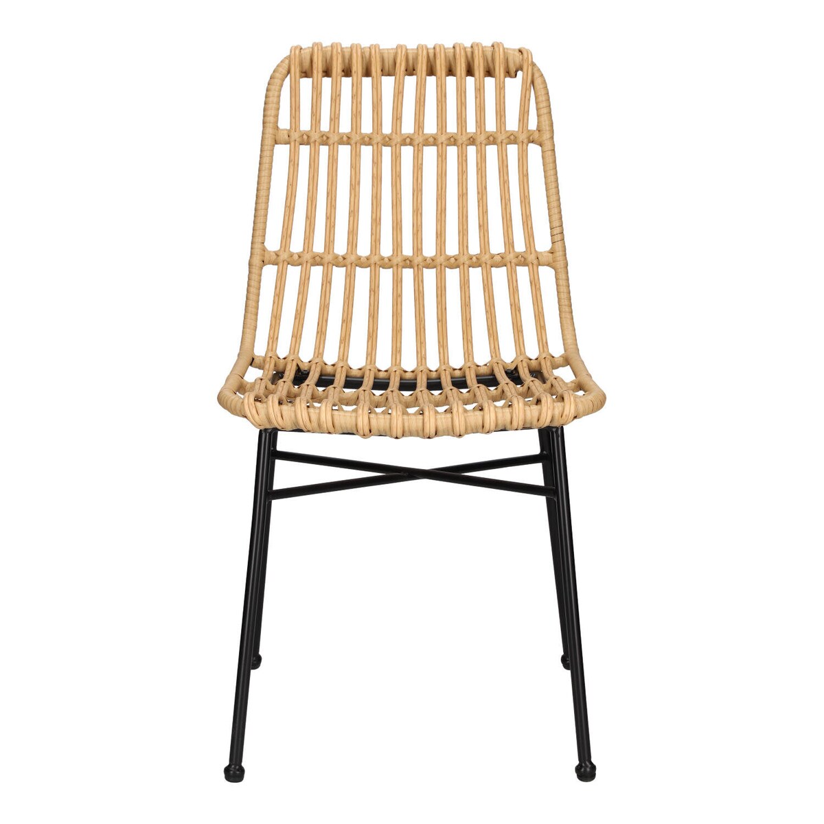 KRZESŁO Surabaya Z TECHNORATTANU czarne stalowe nogi