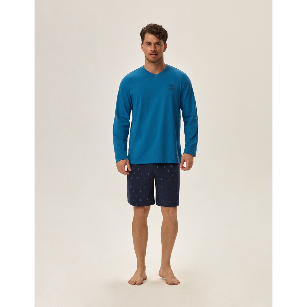 Piżama Jog 41907-55X Niebieska Niebieski, M