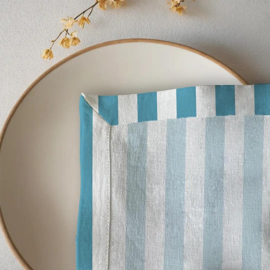 Serwetki świąteczne - błękitne paski - 2 cm (2szt.)