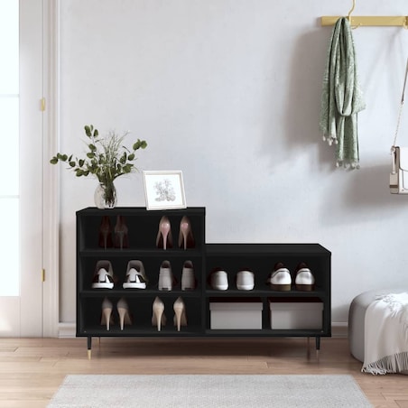 vidaXL Szafka na buty, czarna, 102x36x60 cm, materiał drewnopochodny