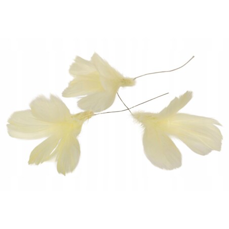 6 szt. PIÓRA NATURALNE OZDOBNE żółte