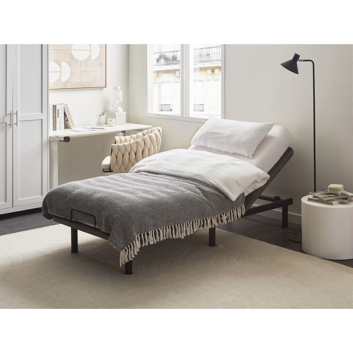 Elektryczny stelaż do łóżka BRUNOY 90 x 200 cm Szary