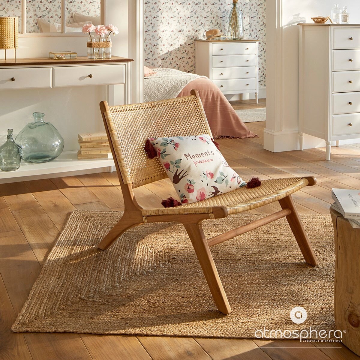 Dywan z juty prostokątny, 120 x 170 cm, pleciony, naturalny