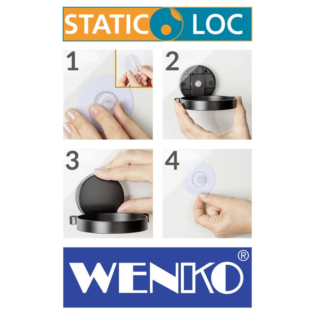 Narożna półka łazienkowa pod prysznic ALBA Static-Loc, WENKO