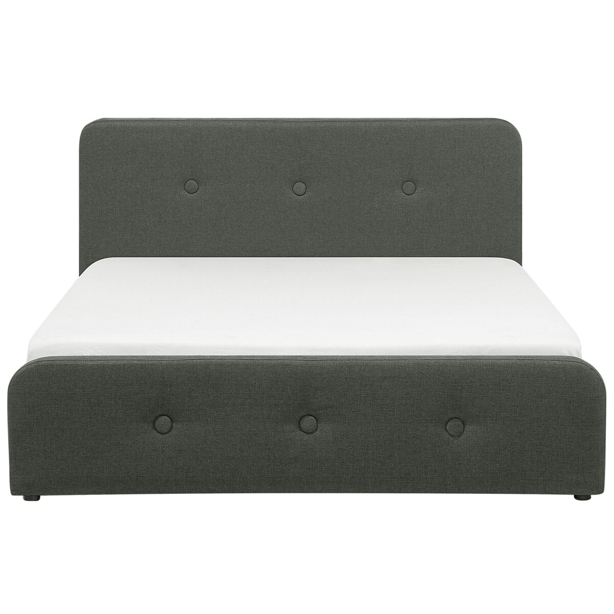 Łóżko z pojemnikiem tapicerowane 180 x 200 cm ciemnoszare RENNES