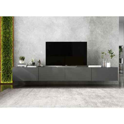 Szafka RTV Loft Wisząca Komoda RTV Grafit MAT 240 cm