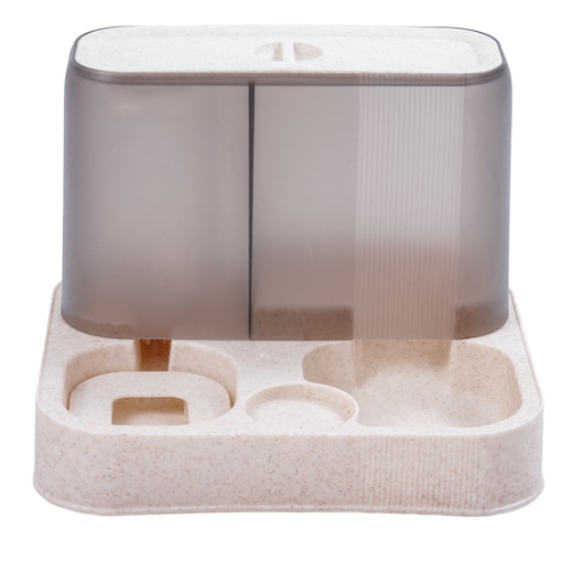 Dozownik Na Wodę I Karmę Dla Kota Psa Zwierząt Podajnik 2W1 Zestaw Misek