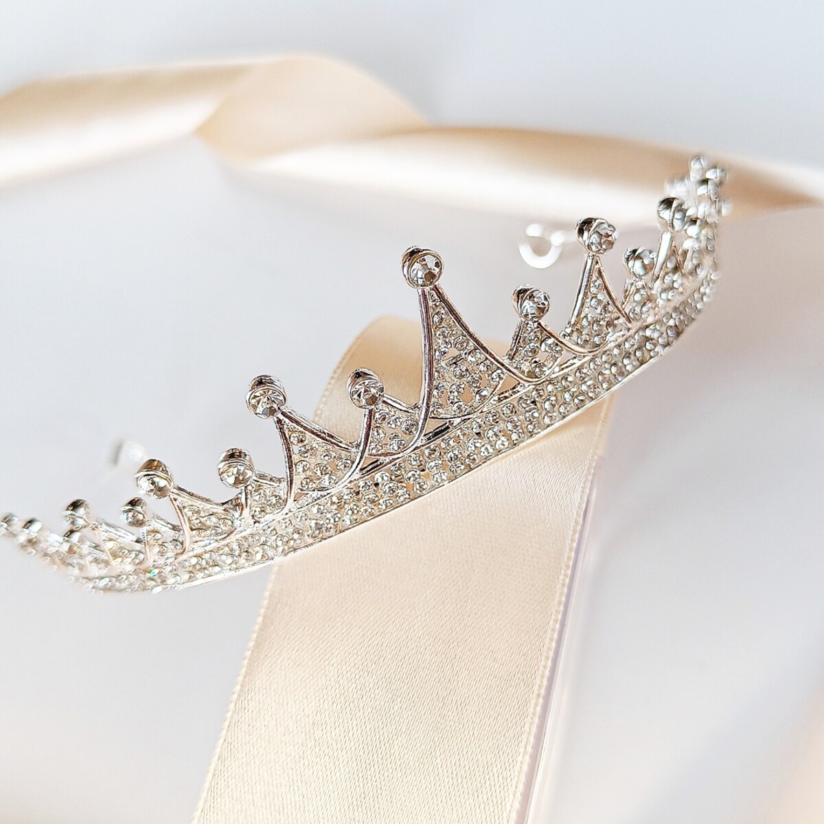 DIADEM srebrny na ślub wesele studniówka cyrkonie