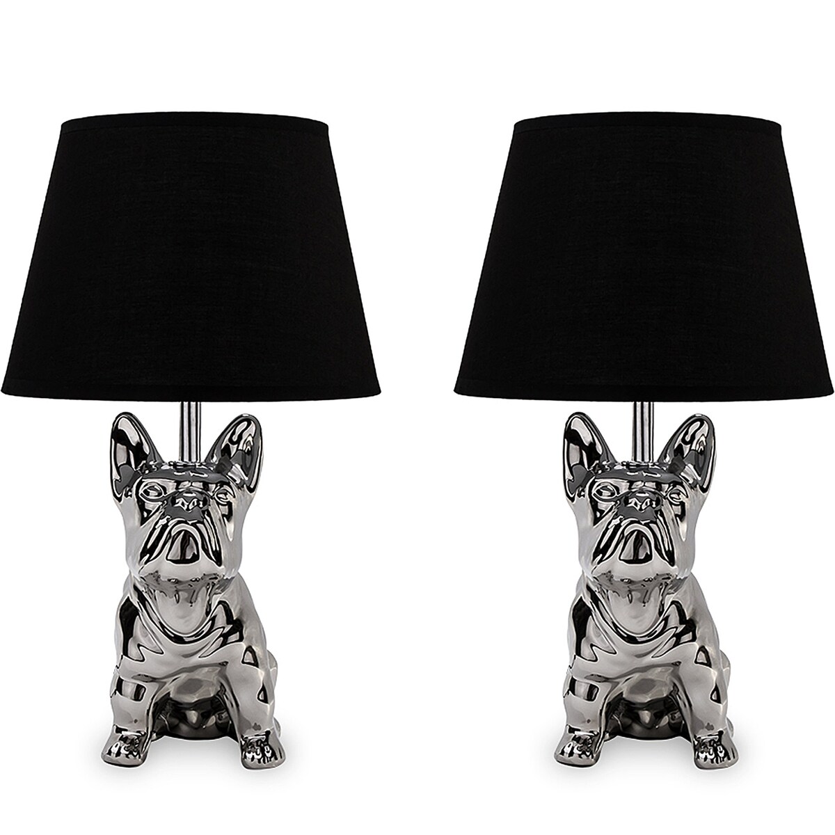 KONSIMO FODIO Lampa z figurką psa 2szt kolor srebrny