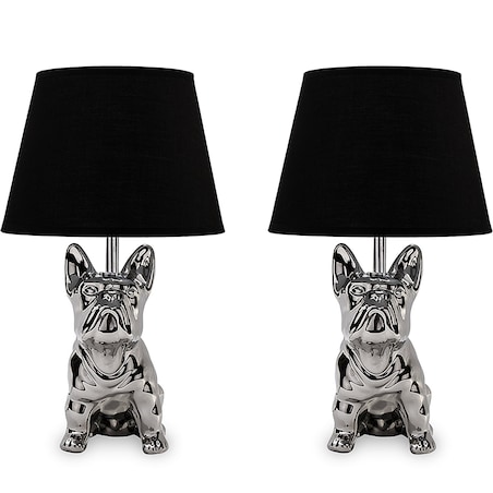 KONSIMO FODIO Lampa z figurką psa 2szt kolor srebrny