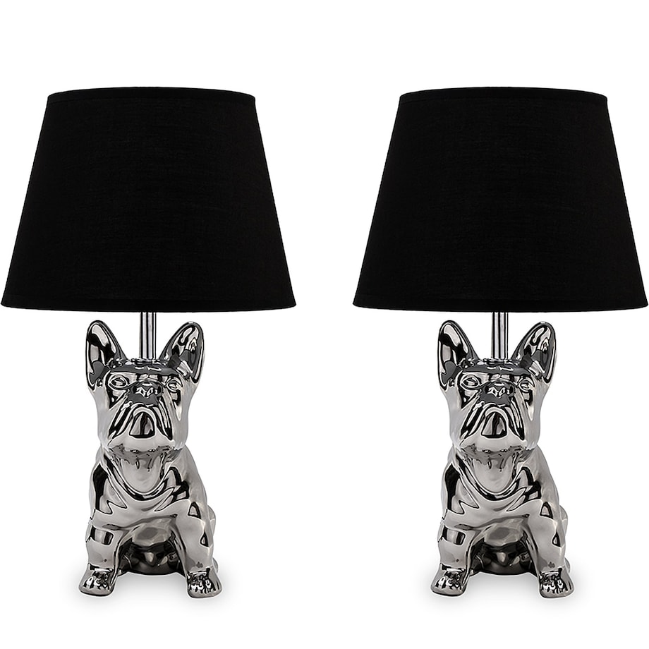 KONSIMO FODIO Lampa z figurką psa 2szt kolor srebrny