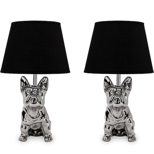 KONSIMO FODIO Lampa z figurką psa 2szt kolor srebrny