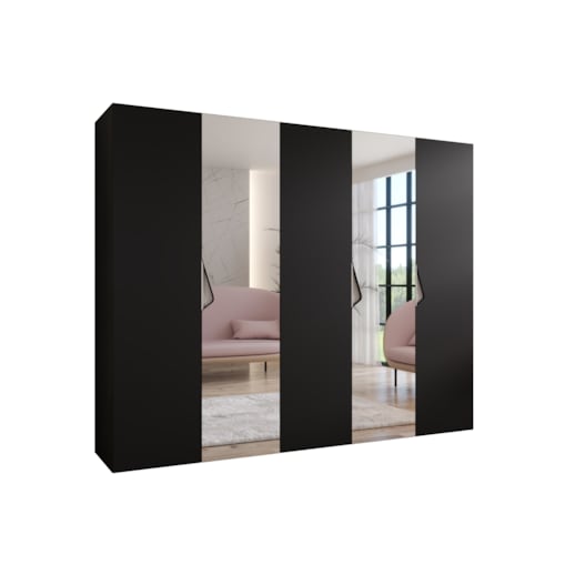 Szafa uchylna z lustrem Sandi 2 250 wys 202 cm Czarny + u Kaszmir