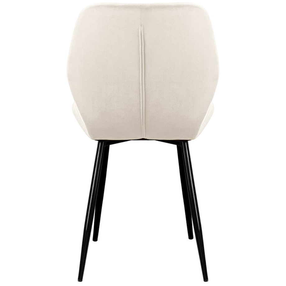 Krzesło tapicerowane do salonu jadalni pikowane welurowe beżowe