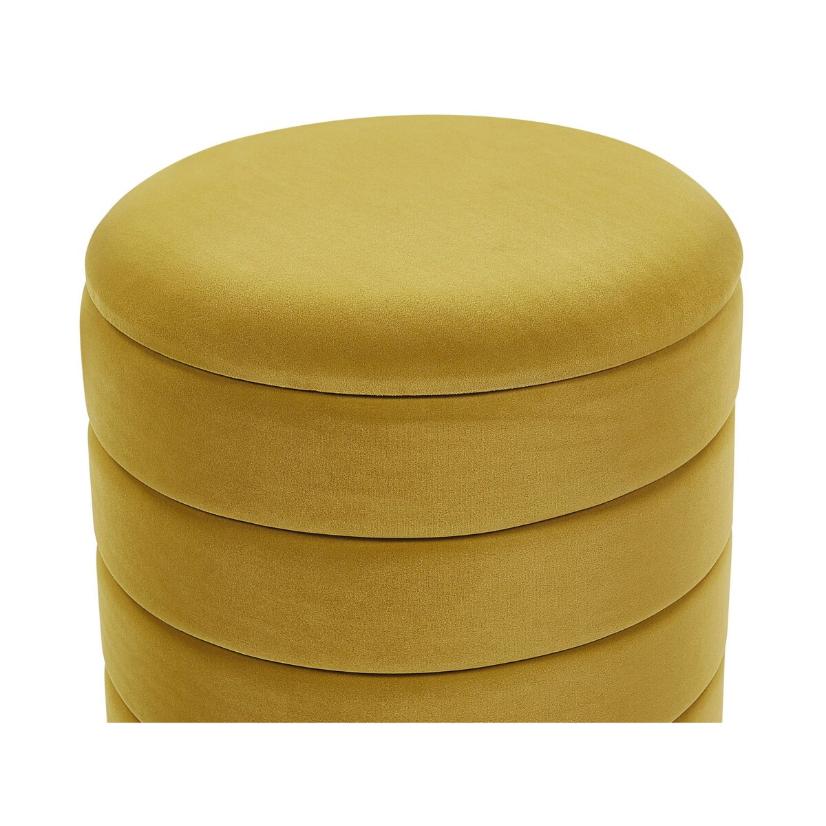 Zestaw 2 pufów ze schowkiem musztardowy GARLAND