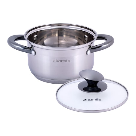 Garnek ze stali z 1.5L z pokrywką indukcja na gaz KAMILLE