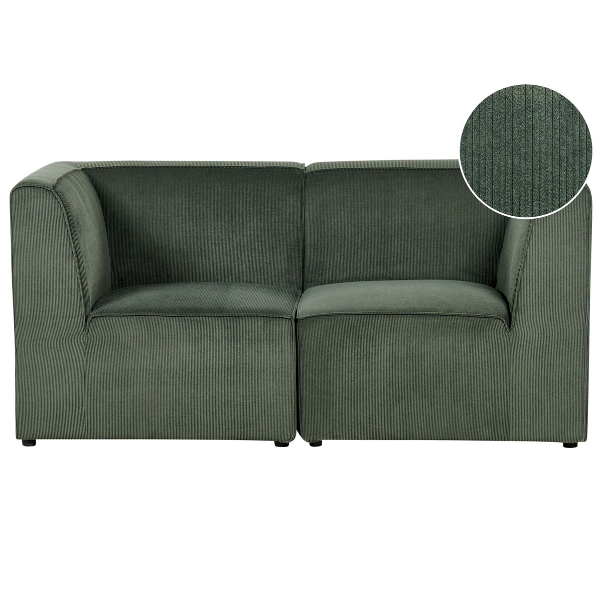 Sofa modułowa 2-osobowa sztruksowa ciemnozielona LEMVIG