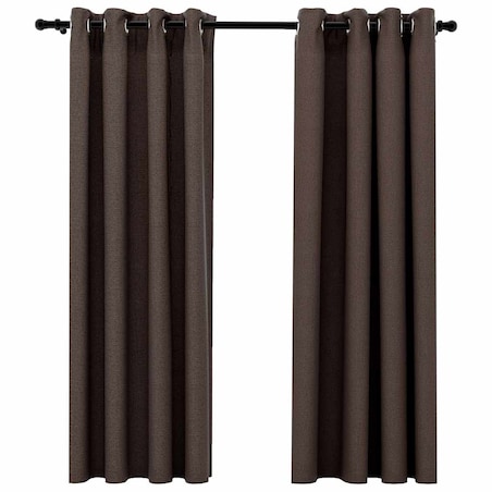 vidaXL Zasłony stylizowane na lniane, 2 szt., taupe, 140x175 cm
