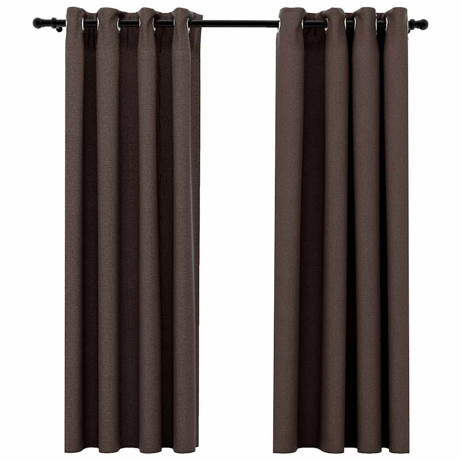 vidaXL Zasłony stylizowane na lniane, 2 szt., taupe, 140x175 cm