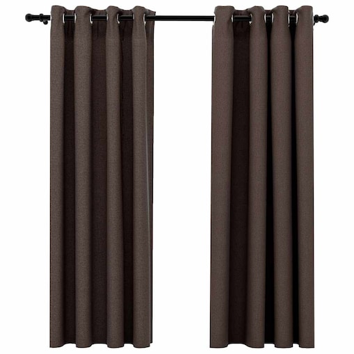 vidaXL Zasłony stylizowane na lniane, 2 szt., taupe, 140x175 cm