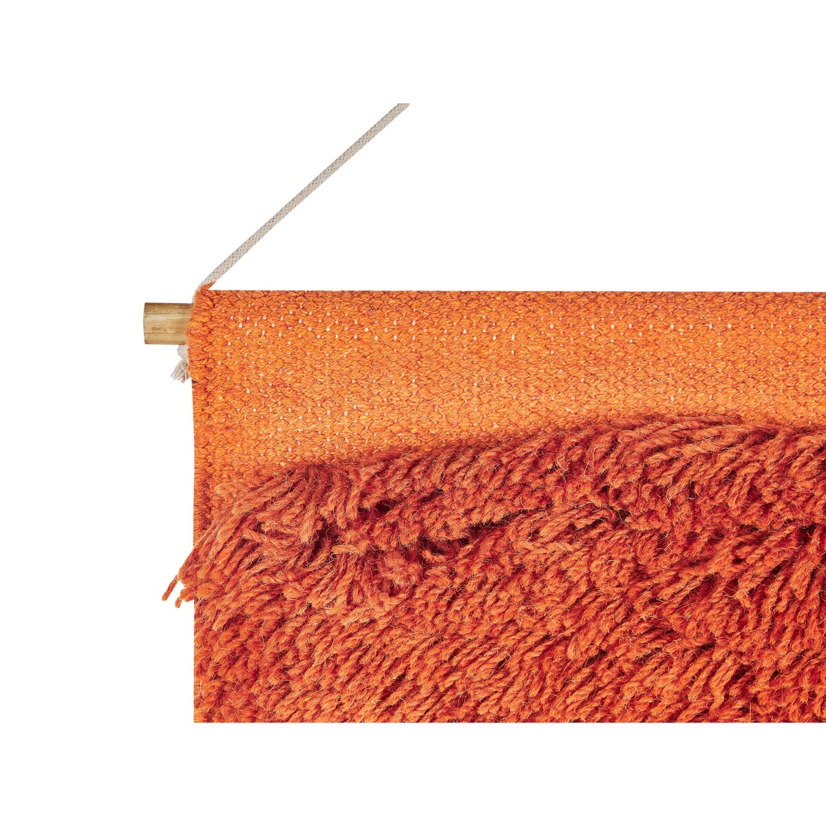 Dekoracja ścienna z frędzlami bawełniana pomarańczowa KAMALIA