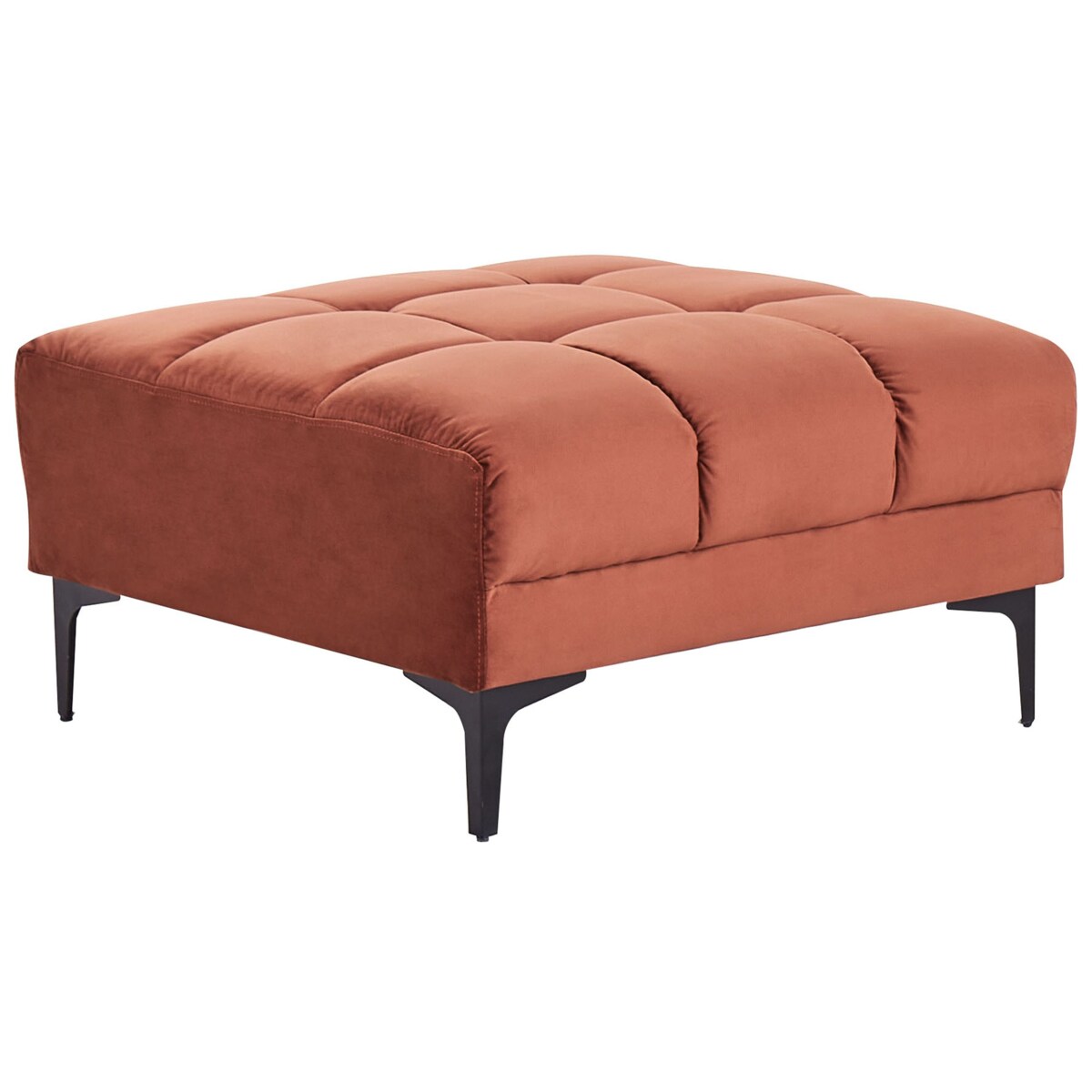 Sofa narożna lewostronna z otomaną ALNES Jasnoczerwony Welur Lewostronny