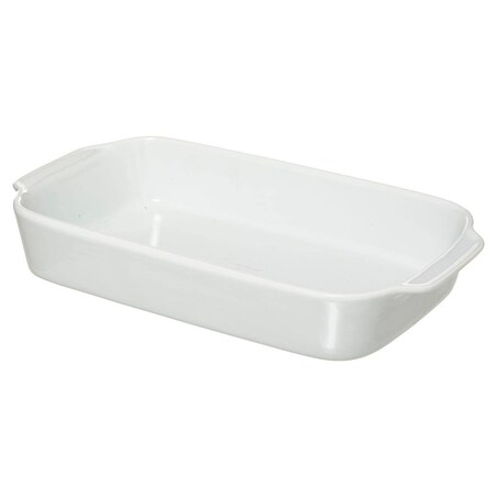 Prostokątne naczynie do zapiekania z drewnianą podstawką