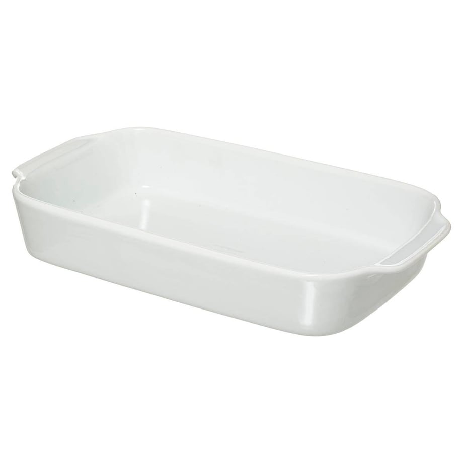 Prostokątne naczynie do zapiekania z drewnianą podstawką