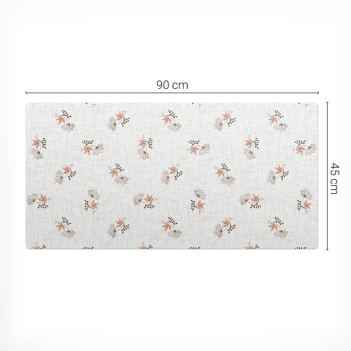 Beżowa mata na biurko Delikatne kwiaty retro, 90x45 cm