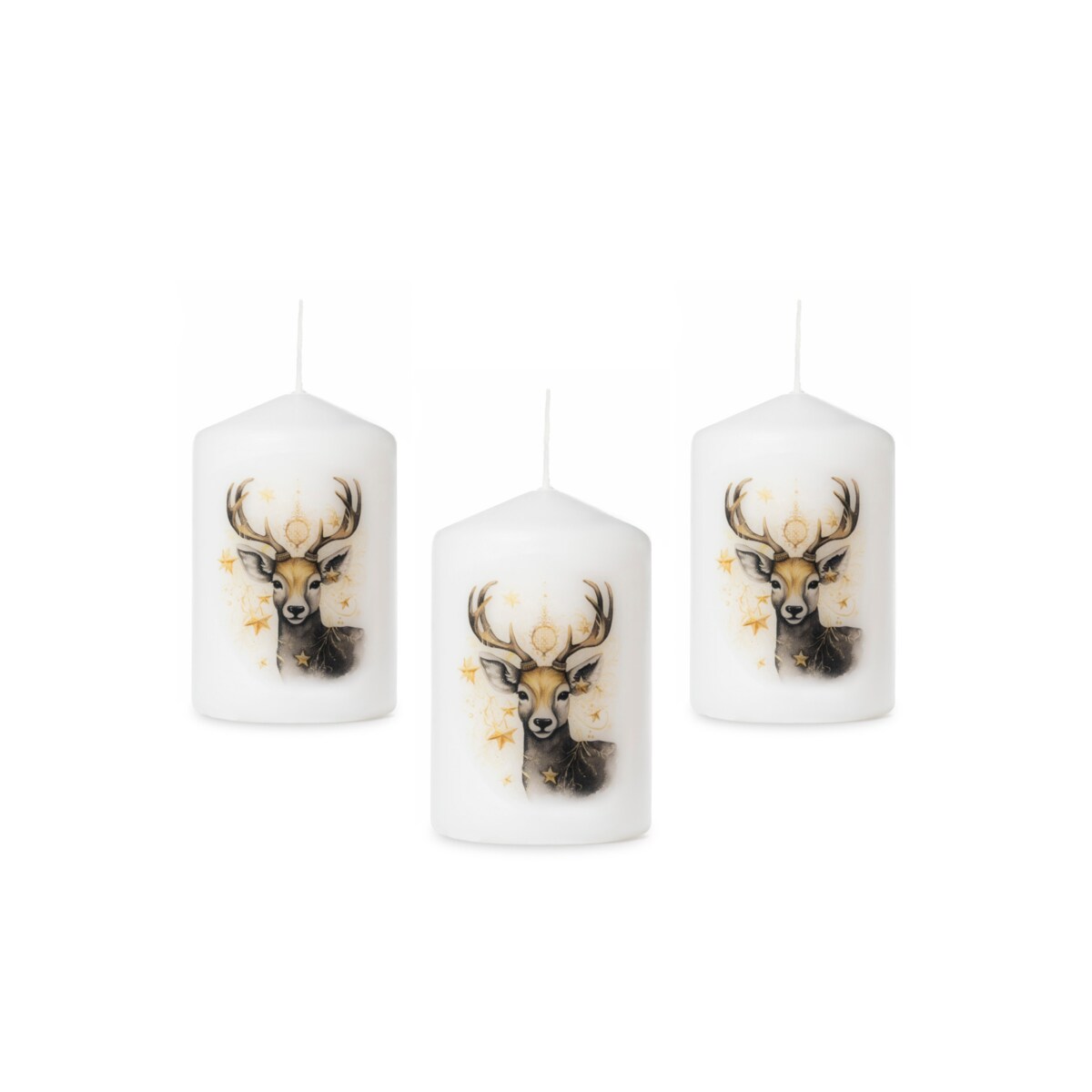 Zestaw świec świątecznych 3 szt. – Renifer, idealne na prezent