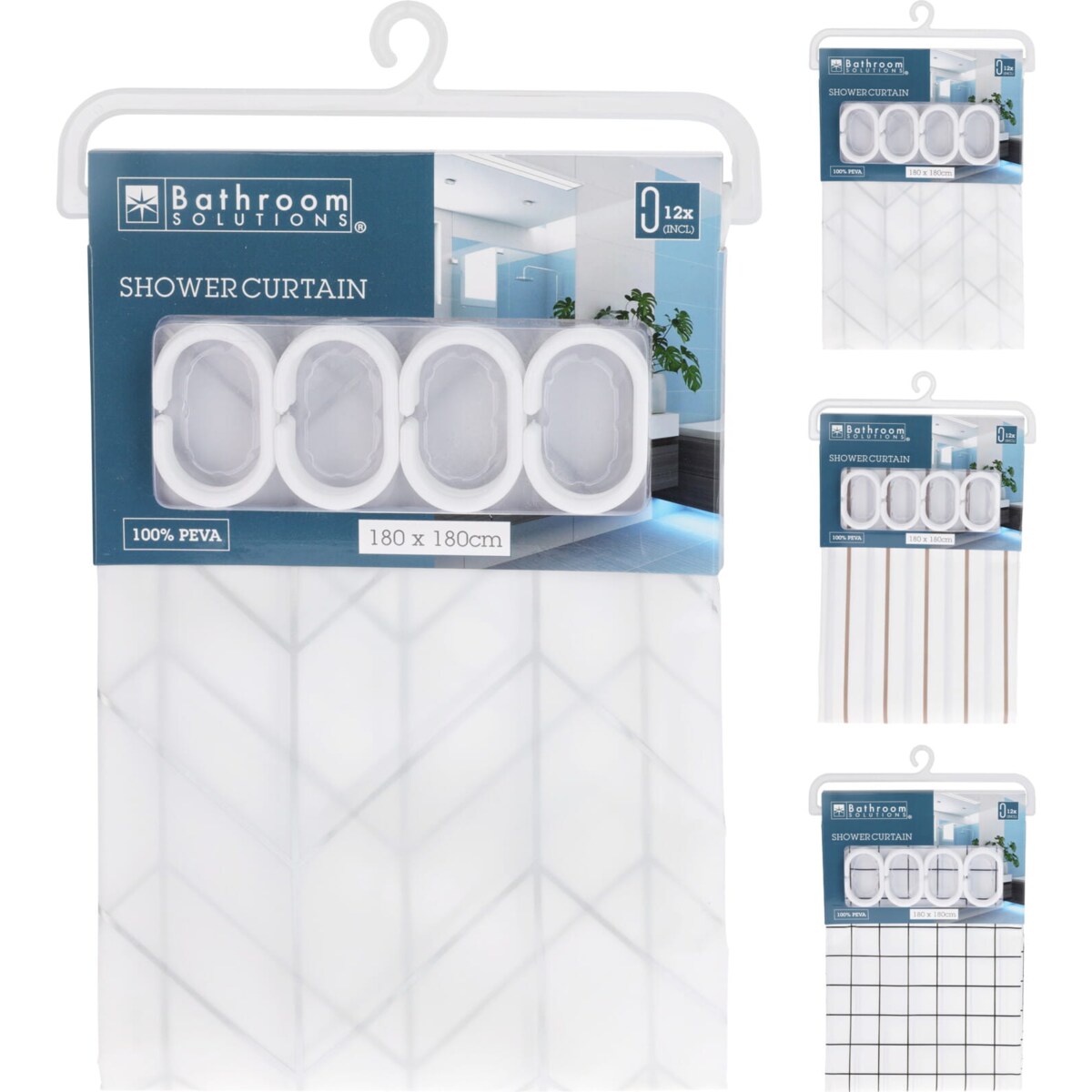 ZASŁONA PRYSZNICOWA PEVA ROZMIAR 180X180CM Romby