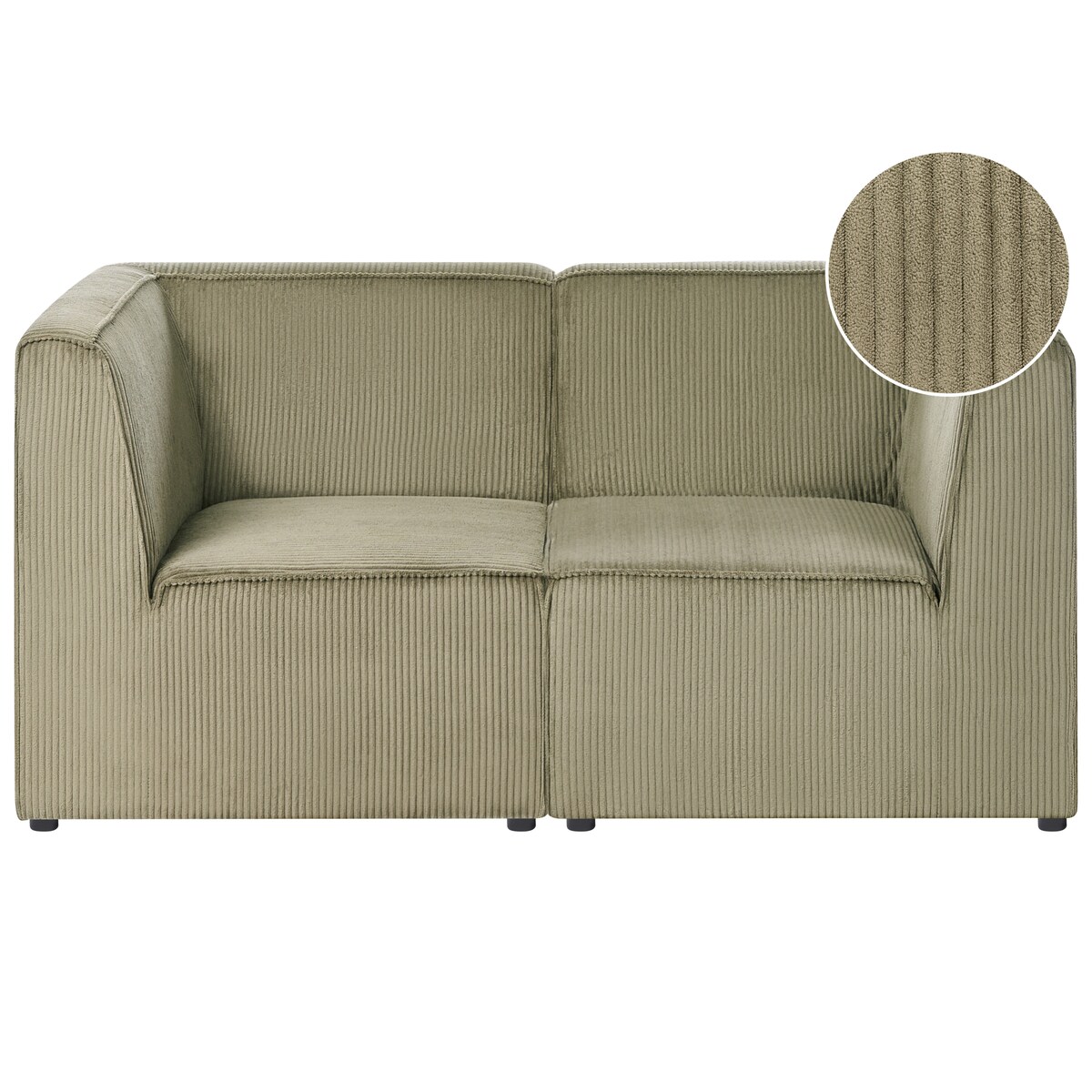 Sofa modułowa dla 2 osób LEMVIG Sztruks Zielony