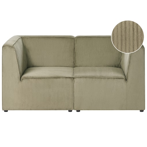 Sofa modułowa dla 2 osób LEMVIG Sztruks Zielony