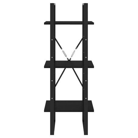 vidaXL Regał na książki, 3 półki, czarny 40x30x105 cm, drewno sosnowe