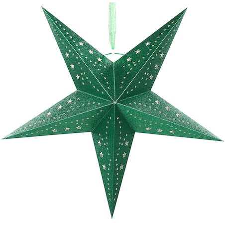 Zestaw 2 dekoracji wiszących LED MOTTI Gwiazda 45 cm Szmaragdowy