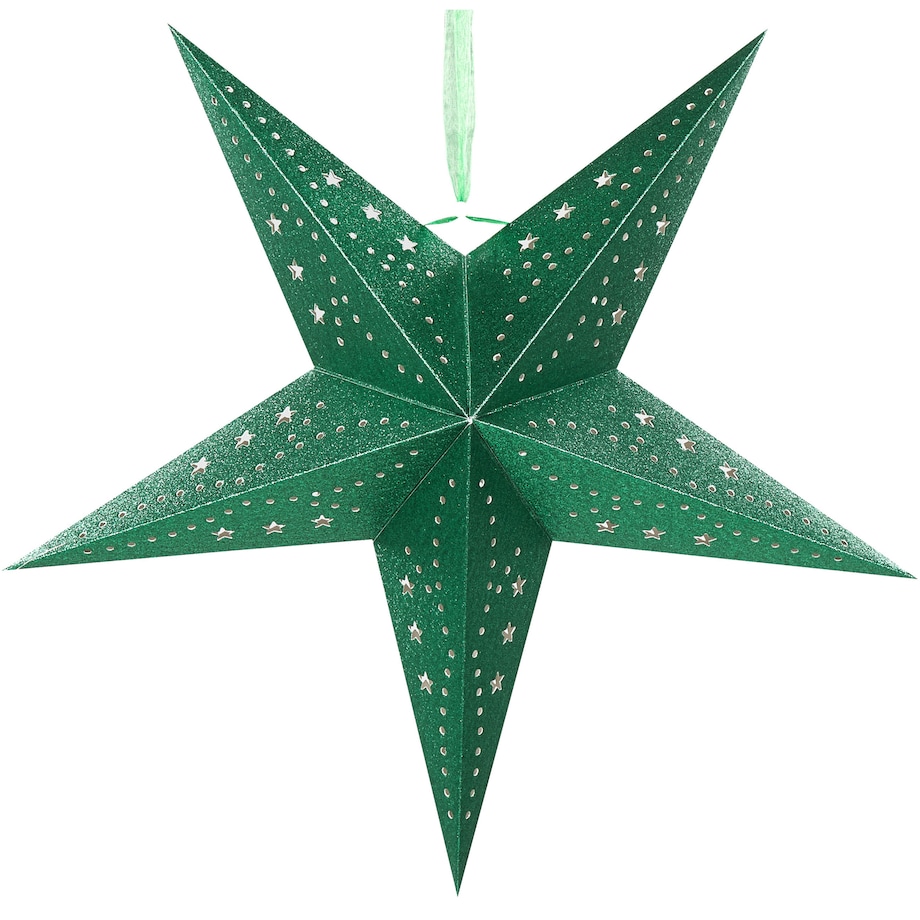 Zestaw 2 dekoracji wiszących LED MOTTI Gwiazda 45 cm Szmaragdowy