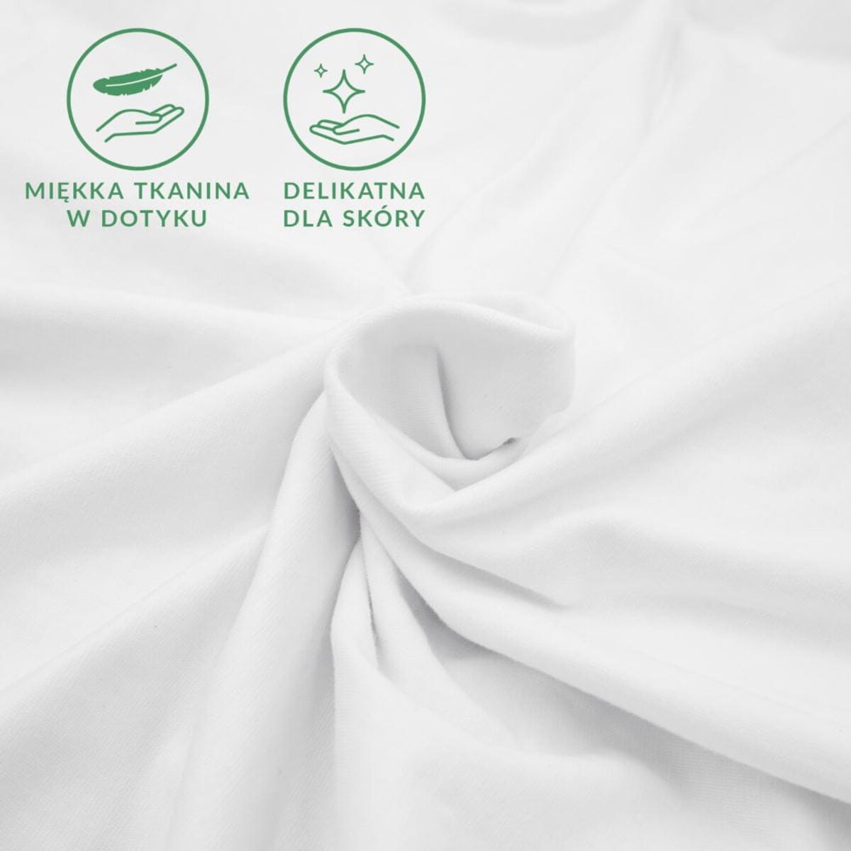 Prześcieradło z bawełny jersey z elastanem z gumką 90x200 kolor biały