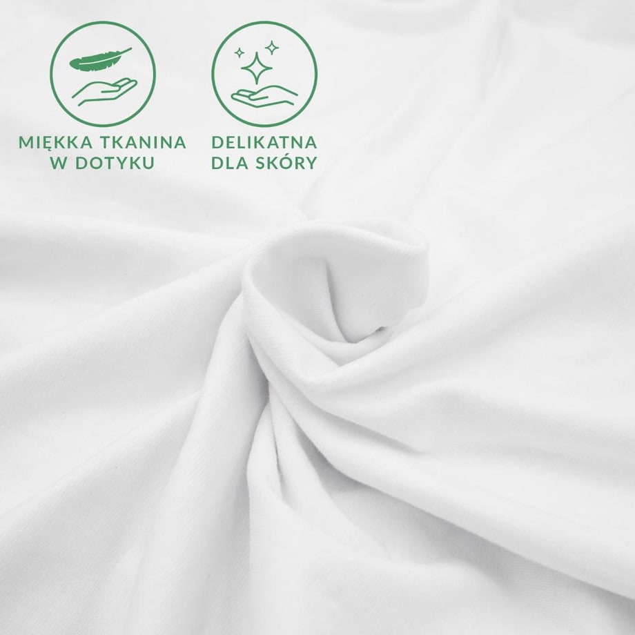 Prześcieradło z bawełny jersey z elastanem z gumką 90x200 kolor biały