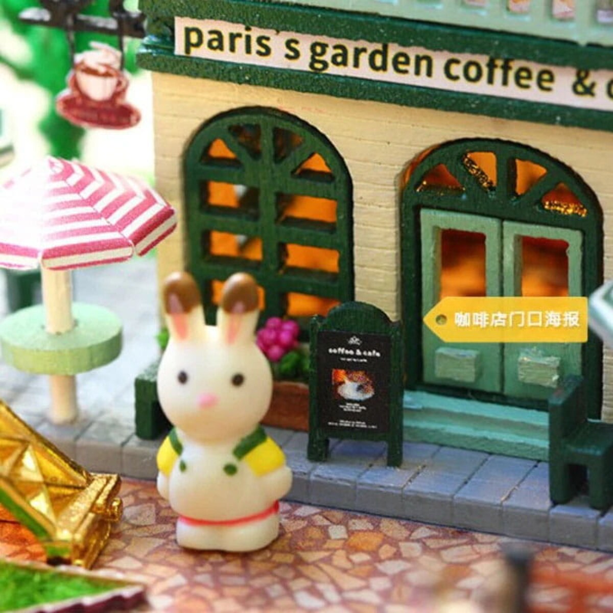 Miniaturowy domek DIY - Kawa pod wieżą Eiffla