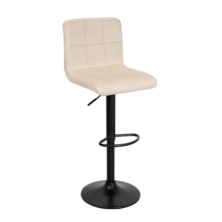 Hoker krzesło barowe tapicerowane regulowane obrotowe beż