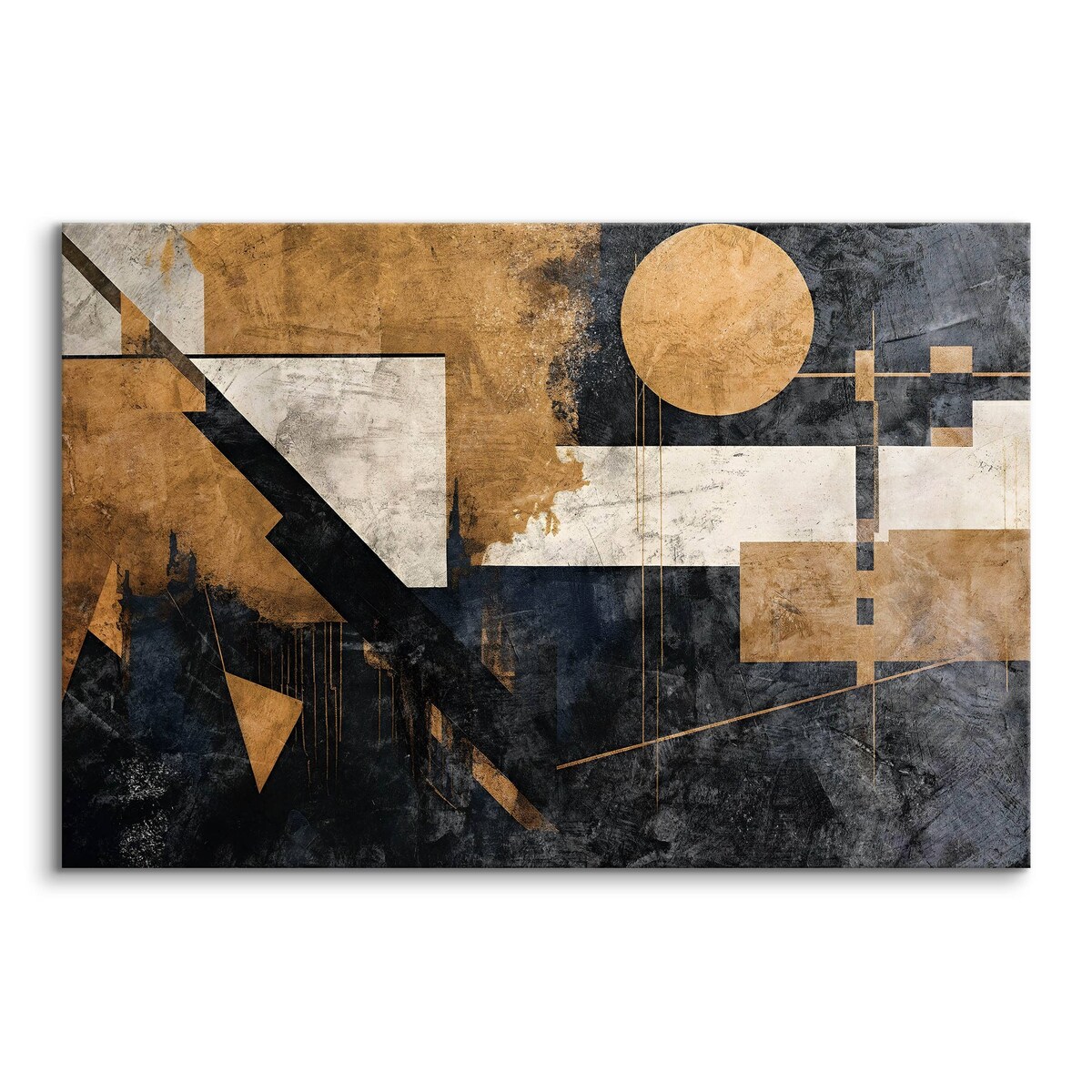 Obraz Na Płótnie Do Salonu Abstrakcja Geometryczna Styl Glamour 70x50cm