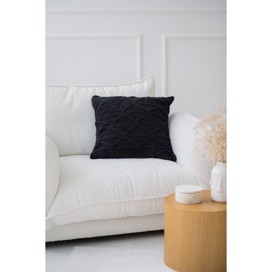 Poszewka brytyjska kwadratowa grafitowa, 50 x 50 cm, La Manta