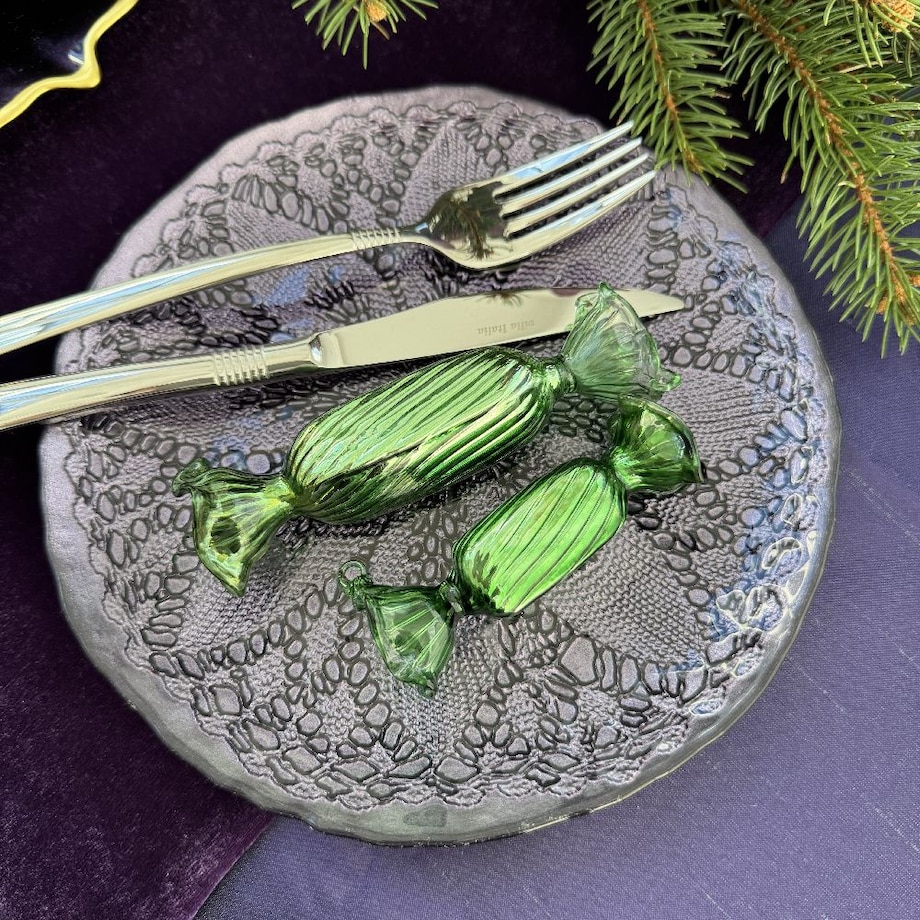 VILLA ITALIA Bombka szklana CUKIEREK green 9 cm